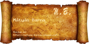 Mátyás Barna névjegykártya