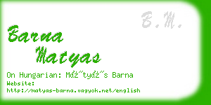 barna matyas business card